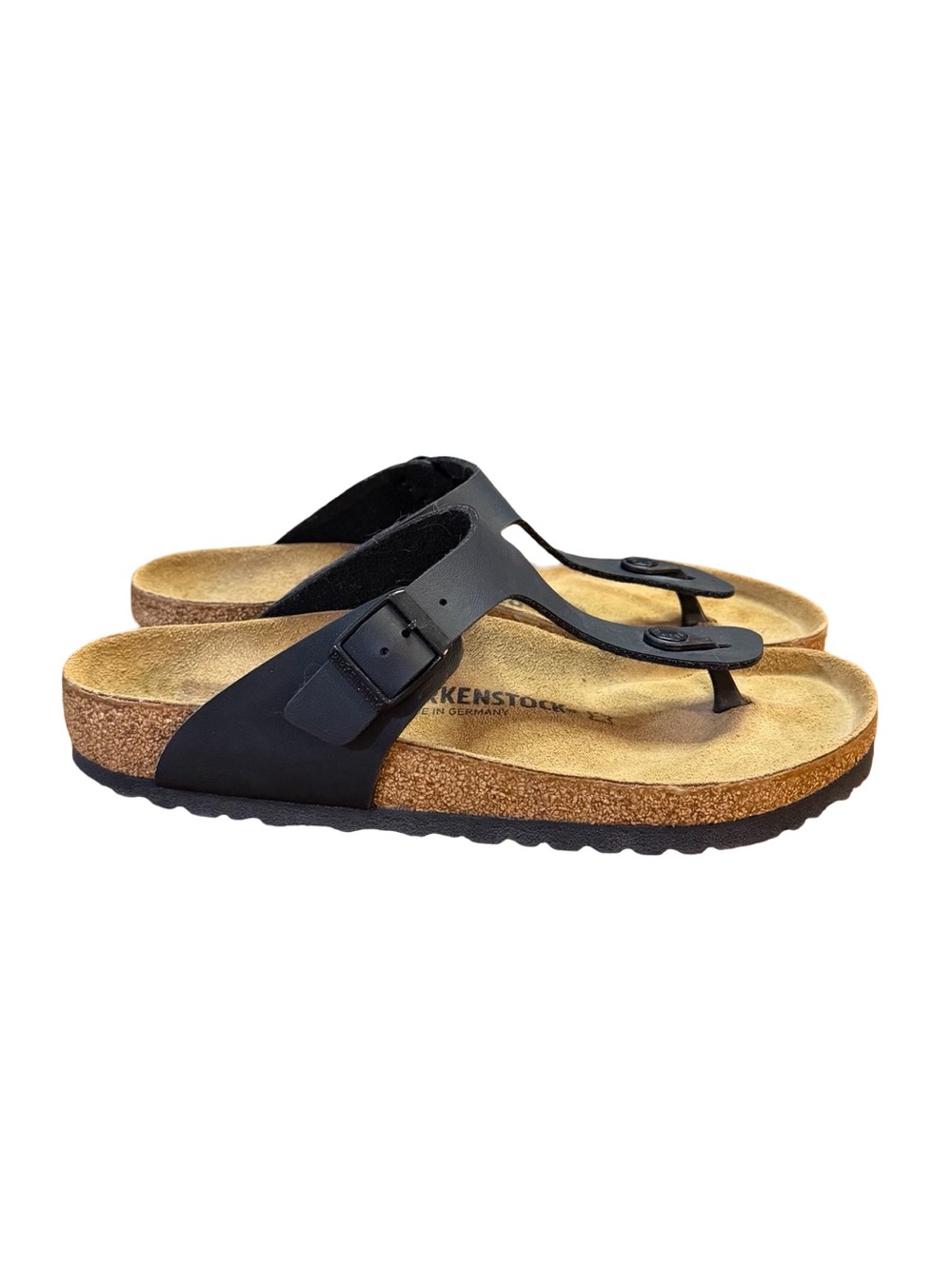 Birkenstock Gizeh Black Thong Sandals Cork Footbed Women’s Size 10 Men’s 8